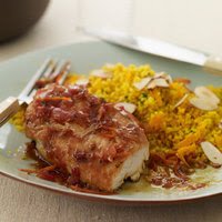 Tangerine Barbecue Chicken and Curry Couscous